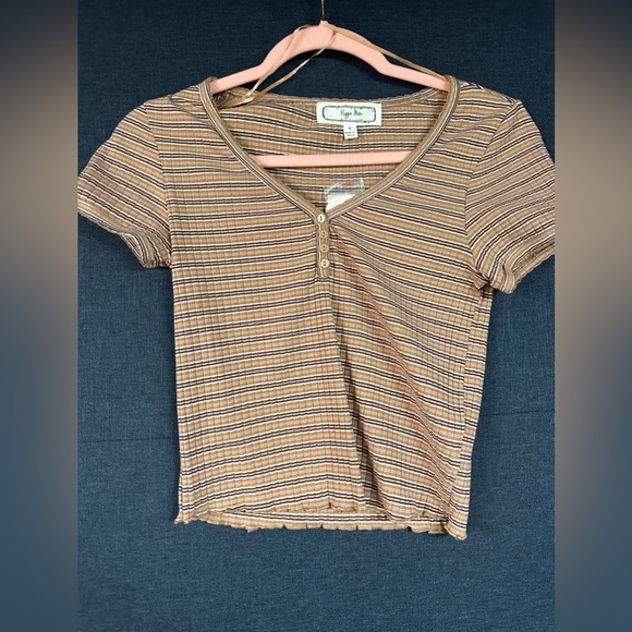 Girls stripped brown top - Picture 1 of 2